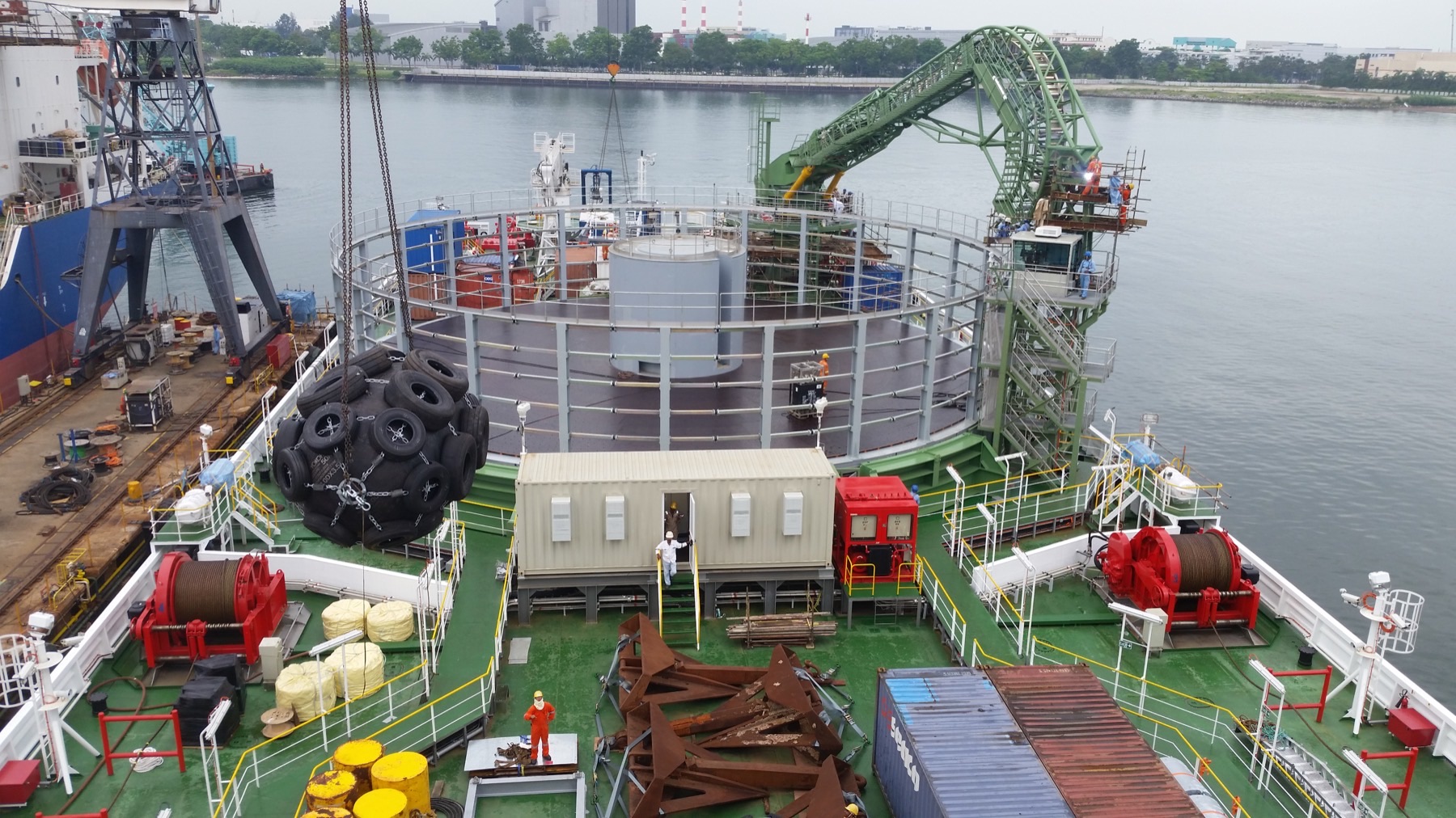 Ulisse vessel marine cable-laying plant with automation, panel and diagnostics.